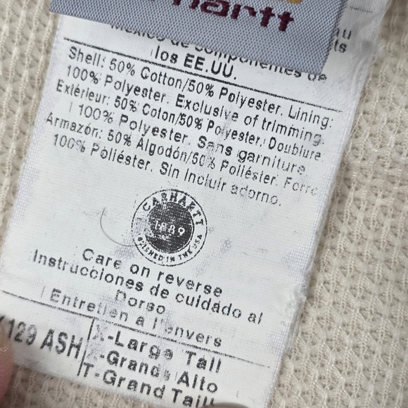 Carhartt Hoodie Mens XLT Gray Full Zip Thermal Lined Fleece Sweatshirt K129 - Picture 2 of 16